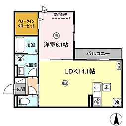 DWELL石垣東 1LDKの間取図画像