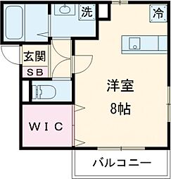 リベラルコート ワンルームの間取図画像