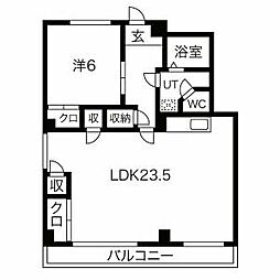 パークハイツ宮下 1LDKの間取図画像