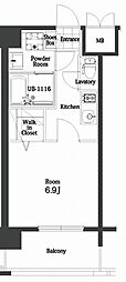 エンクレスト天神MODE 1Kの間取図画像