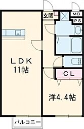 ミヤビ 1LDKの間取図画像