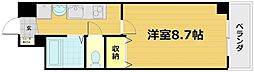 パルティール四条 3階1Kの間取り