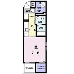 ルリアン追分町 1Kの間取図画像