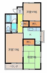 ハイツアバンテＡ 2階3Kの間取り