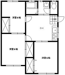オレンジコート手倉 3DKの間取図画像