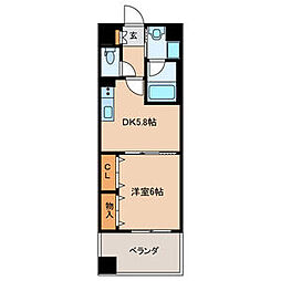 フォレストビュー 1DKの間取図画像