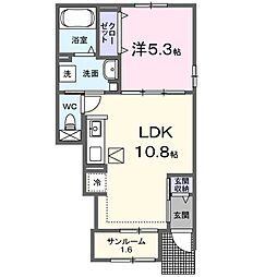 エスペラントノーヴァ 1LDKの間取図画像