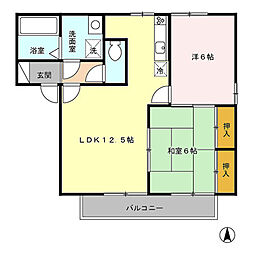セジュールエクセレント 2LDKの間取図画像
