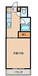 プラザ伏木 2階1Kの間取り