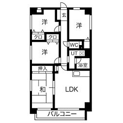 ヴィアーレマルフク南館 11階3SLDKの間取り