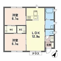 アベニュー　Ｖｉｌｌａ A 1階2LDKの間取り