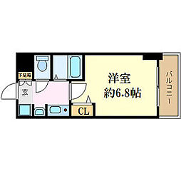 ベラジオ河原町御池 5階1Kの間取り
