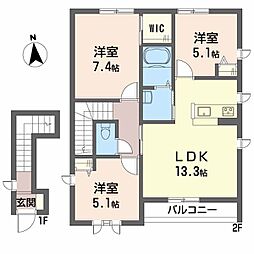 カサブローテC 3LDKの間取図画像