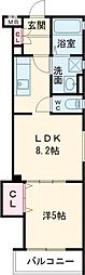 クリエオーレ錦町 1LDKの間取図画像
