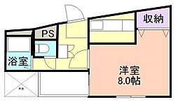 JR和歌山線 名手駅 徒歩2分の賃貸マンション 3階ワンルームの間取り