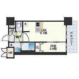 プレサンスTHEKYOTO澄華 1DKの間取図画像