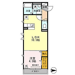 コートハウスアージュ 1LDKの間取図画像
