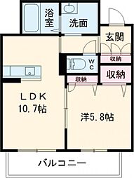 ラ・ルーチェ 1LDKの間取図画像