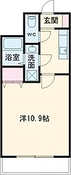 クロノス25上熊本 1Kの間取図画像