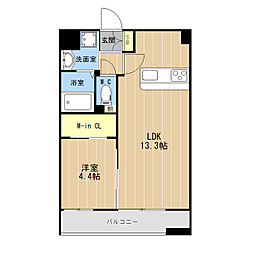 LIBTH-水前寺 1LDKの間取図画像