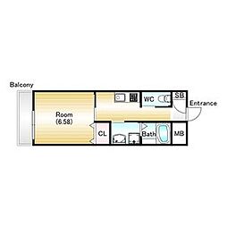 bonheur垂水馬場通 1Kの間取図画像