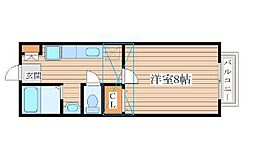 サンヒルズ国見四番館 1階1Kの間取り