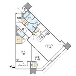 ブリリアタワーズ目黒ノースレジデンス 2LDKの間取図画像