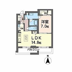 シャーメゾン上中野 1LDKの間取図画像