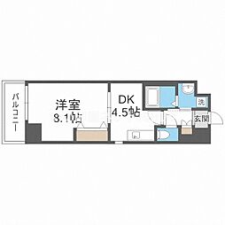 ソルレヴェンテ梅田 1DKの間取図画像