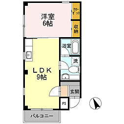 メゾン・ド・ネージュ 1LDKの間取図画像