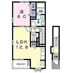 ラ・ポルテA 1LDKの間取図画像