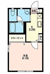 ディアス雅 1Kの間取図画像