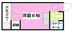 サンリビング2 ワンルームの間取図画像