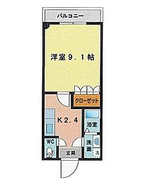 サンパティオ 1Kの間取図画像