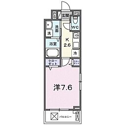 JR山陽本線 下松駅 徒歩13分の賃貸アパート 3階1Kの間取り