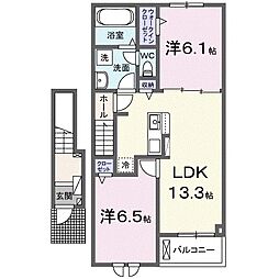 SAKURA 2LDKの間取図画像