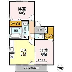 アイングルック 2DKの間取図画像
