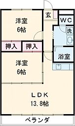 リパルティーレ伊賀 3DKの間取図画像