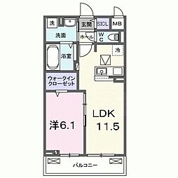 メゾンアイランド 1LDKの間取図画像