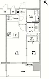 エンクレストベイ天神東2 1LDKの間取図画像
