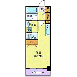 仙台市営南北線 泉中央駅 徒歩6分の賃貸マンション 3階ワンルームの間取り