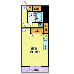 ライオンズマンション荒町第2 ワンルームの間取図画像