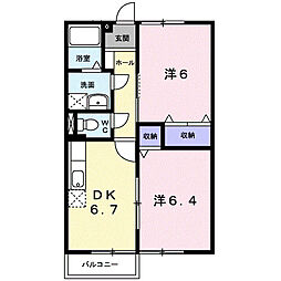 ビューパレスK1 2DKの間取図画像