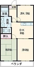 パープル・エール 3DKの間取図画像