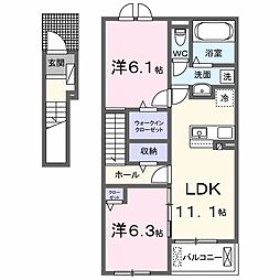 メゾンリアン 2LDKの間取図画像