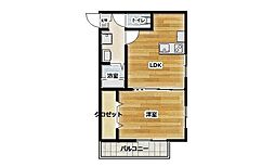 ジュネスフォーシーズン 1DKの間取図画像