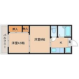 平和マンション上杉 1階2Kの間取り