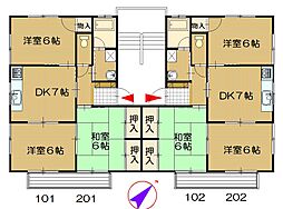 JR山陽本線 糸崎駅 徒歩15分の賃貸アパート 1階3DKの間取り
