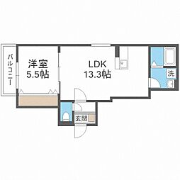 リタリッチ針摺南 1LDKの間取図画像