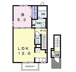 ベル・プロムナードVII 1LDKの間取図画像